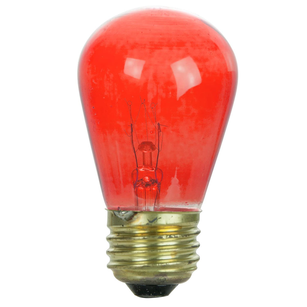 Incandescent - S14 Colored Sign - 11 Watt -Red - Red