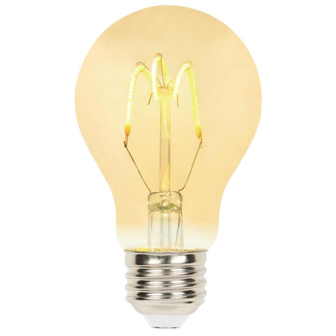 Westinghouse 5123000 Flexible Filament LED A19 General Purpose Dimmable Light Bulb - 2.5 Watt - Amber - 2000 Kelvin - E26 Base