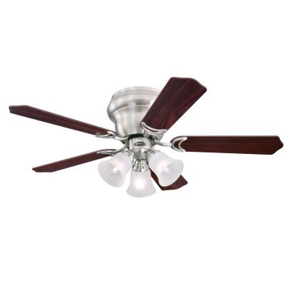Westinghouse 7231900 Indoor Ceiling Fan with Dimmable LED Light Fixture - 42 inch - Brushed Nickel Finish - Reversible Blades - Frosted Glass