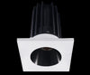 Lotus LED 2 Inch Square Recessed LED 15 Watt High Output Designer Series - 2700 Kelvin - Black Reflector - Trim White