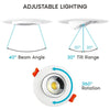 Luxrite LR23246 - 3 Inch Recessed Gimbal LED Downlight - 8 Watt - 600 Lumens - 3CCT Select - Dimmable - 40 Degree - 120 Volt