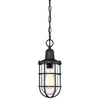 Westinghouse 6334800 One Light Pendant - Textured Black Finish - Clear Seeded Glass