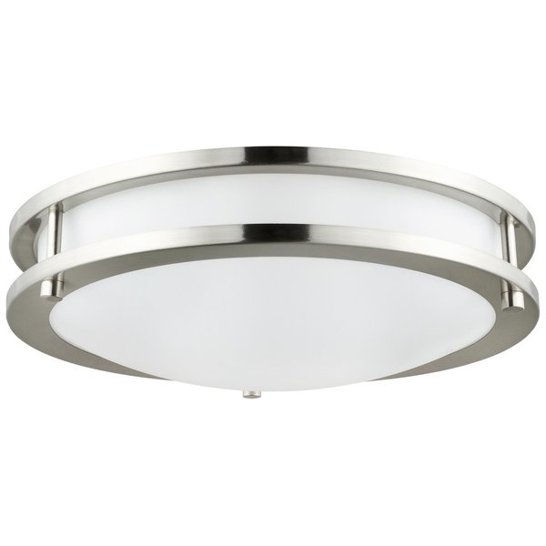 Sunlite 87771-SU - LED 14 Inch Decorative Flush Mount Ceiling Light Fixture, 21 Watts (80W Equivalent), 1500 Lumens, Adjustable 5 CCT 2700K-5000K, 120V, Dimmable, 50,000 Hour Lifespan, Brushed Nickel
