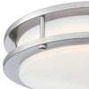Westinghosue 6112300 - 11 Inch Double Ring LED Flush Mount Fixture - 19 Watt - 1900 - Lumens - Brushed Nickel Finish - White Frosted Shade