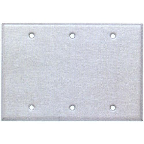 Morris Products 83330 SS 3 Gang Blank Metal