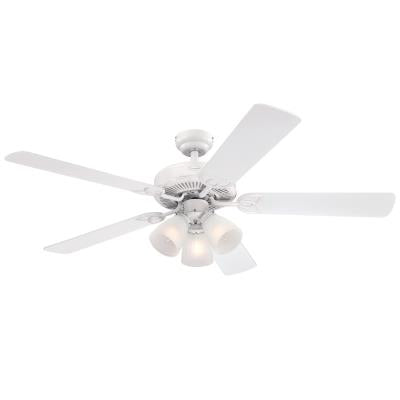 Westinghouse 7236400 Indoor Ceiling Fan with Dimmable LED Light Fixture - 52 inch - White Finish -
Reversible Blades - Frosted Ribbed Glass