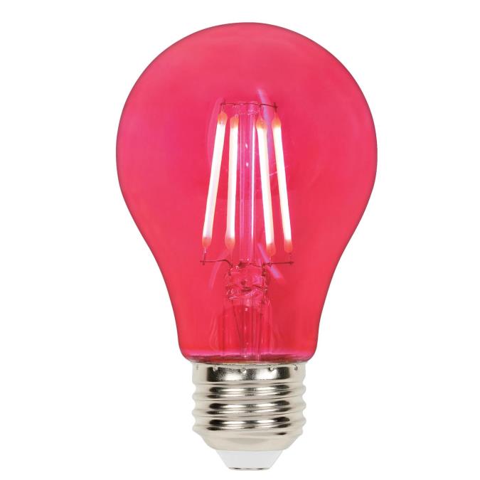 Westinghouse 5129000 Filament LED A19 General Purpose Dimmable Light Bulb - 4.5 Watt - Pink Finish - E26 Base