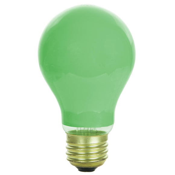 Incandescent - A19 Colored - 40 Watt -Green - Green