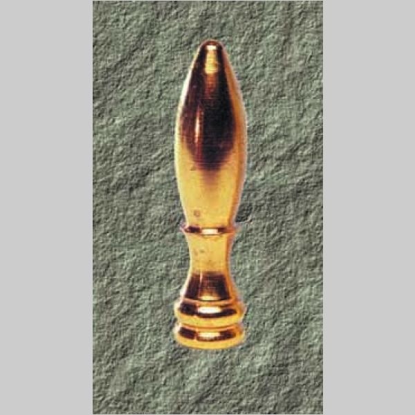 Kirks Lane-69260 - solid brass bullet finial raw tpd 1/4-27
