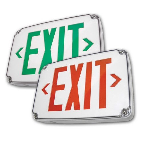 Morris Products 73386 Wet Location Red Exit Wh