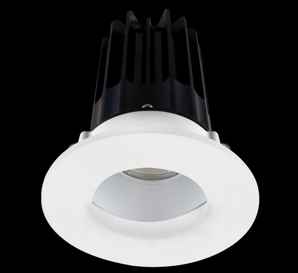 Lotus LED 2 Inch Round Recessed LED 15 Watt High Output Designer Series - 3000 Kelvin - Alzak Reflector - Wall Wash Trim