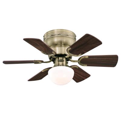 Westinghouse 7231700 Indoor Ceiling Fan with Dimmable LED Light Fixture - 30 inch - Antique Brass Finish - Reversible Blades - Opal Mushroom Glass