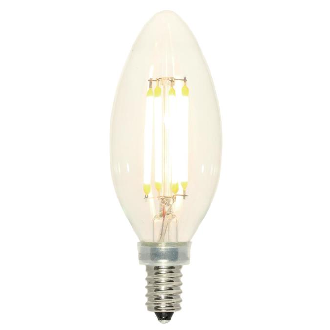 Westinghouse 4316800 Filament B11 LED Decorative Dimmable Light Bulb, 4.5 Watt, Clear, 2700 Kelvin, E12 Base, ENERGY STAR
