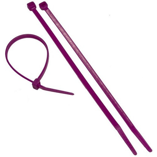 Morris 20619 Nylon Cable Tie with 50-Pound Tensile Strength, 8-Inch Length, Purple, 100-Pack