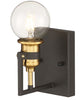 Satco 60-6971, Intention; 1 Light; Vanity; Warm Brass and Black Finish