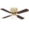 Westinghouse 7231000 Indoor Ceiling Fan with LED Light Fixture - 42 inch - Polished Brass Finish - Reversible Blades - Opal Schoolhouse Glass