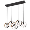 Westinghouse 6575700 Five Light Chandelier - Matte Black Finish with Textured Gold Accents