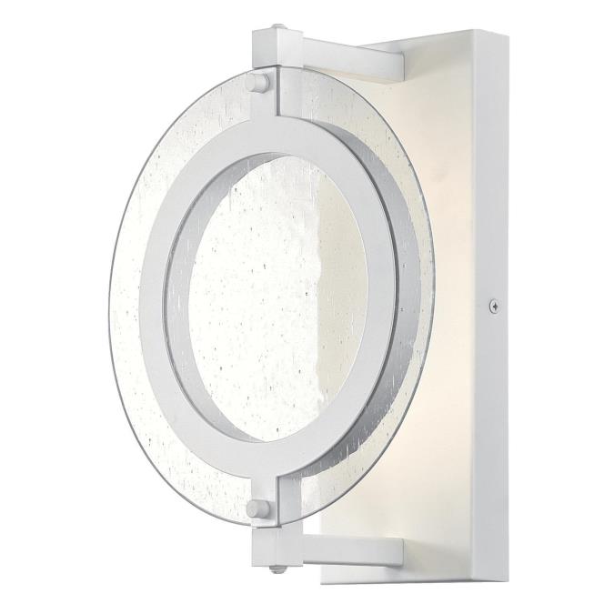 Westinghouse 6374000 LED Wall Fixture - 15 Watt Dimmable - Matte White Finish - Clear Seeded Glass