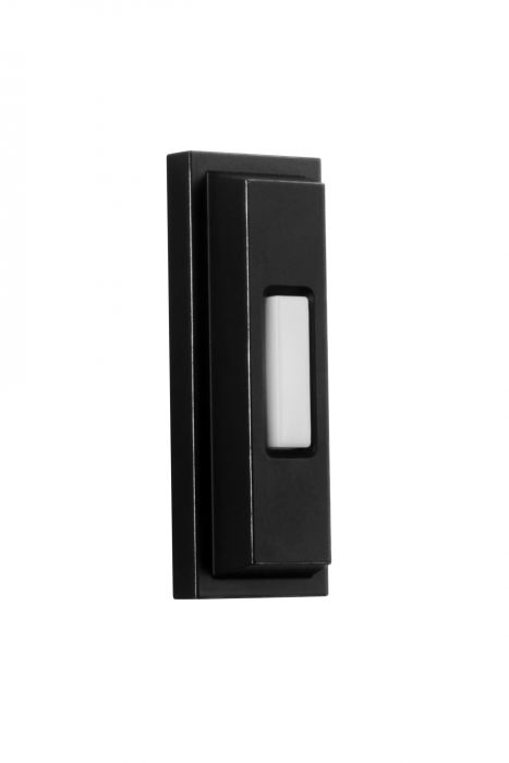 Craftmade PB5005-FB - LED Lighted Push Button - Surface Mount - Beveled Rectangle Shape - Flat Black Finish