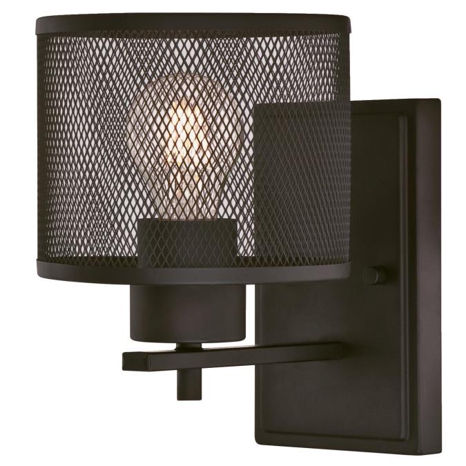 Westinghouse 6370800 One Light Wall Fixture - Oil Rubbed Bronze Finish - Mesh Shade