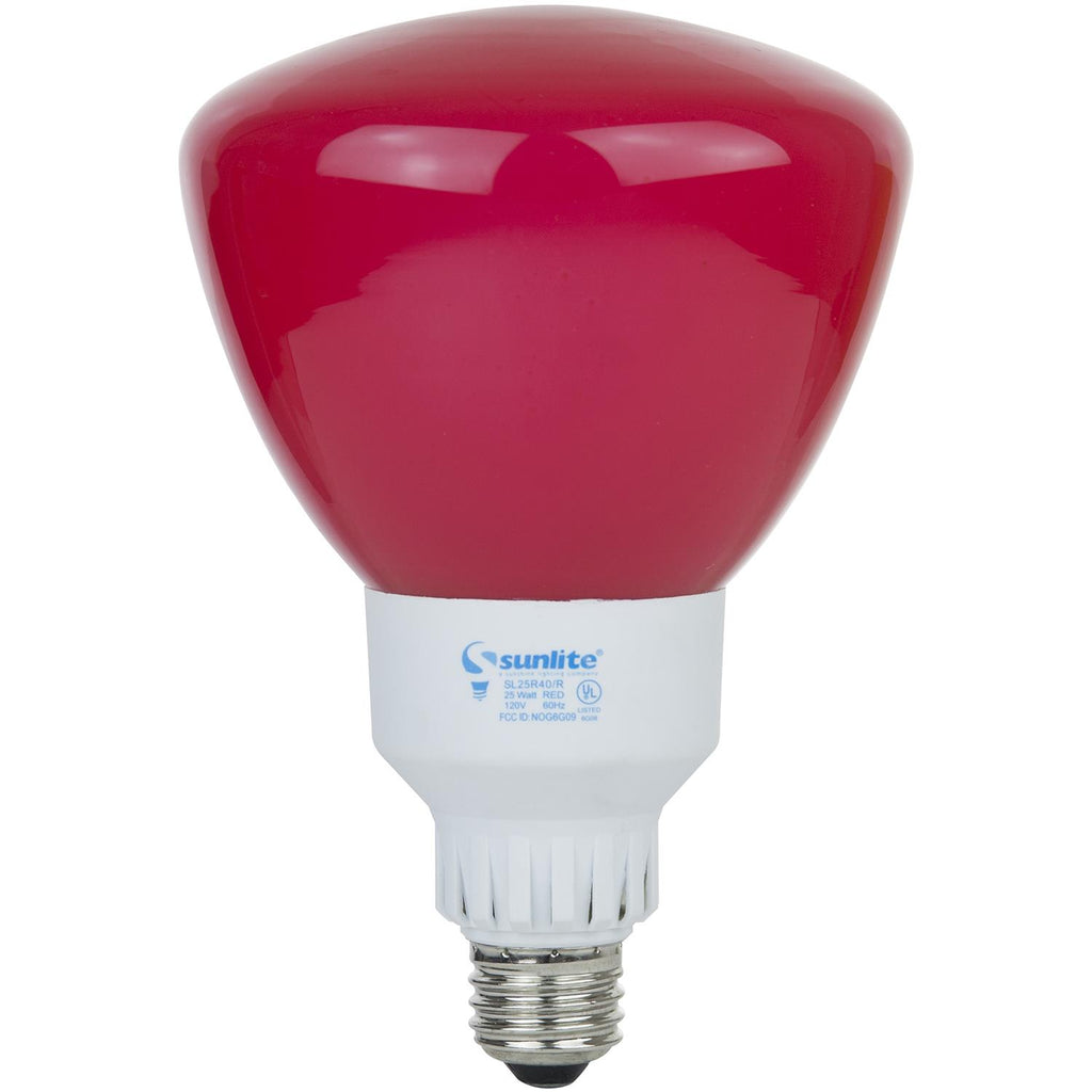 Red Solid R40 Compact Fluorescent - R40 Reflector Colored - 25 Watt -Red - Red ...