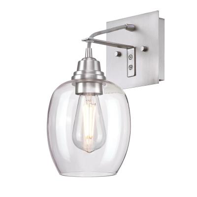 Westinghouse 6574000 One Light Wall Fixture - Brushed Aluminum Finish - Clear Glass
