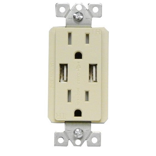 Morris Products 82370 Ivory 15A USB Receptacle