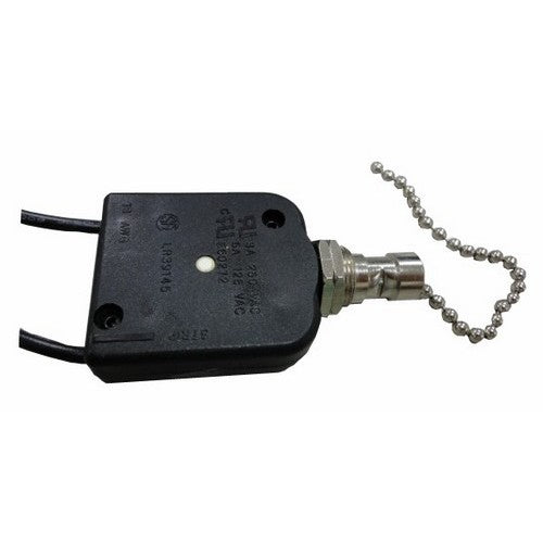 Pull Chain Nickel All Angle SPST On-Off - Ceiling Pull Chain switch for lights or fans.