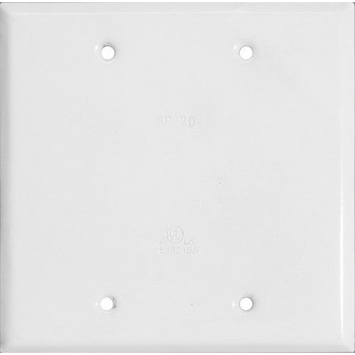 Morris Products 37262 Two Gang Blank Cover White