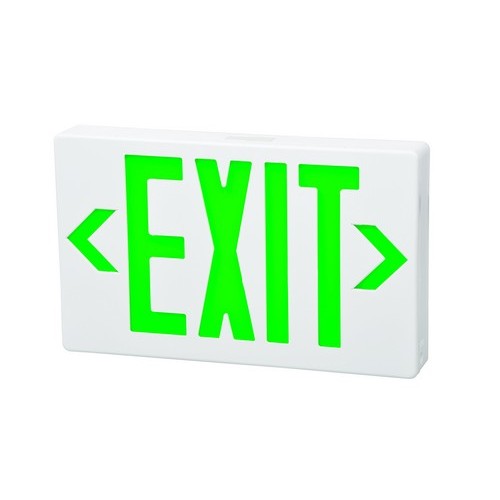 Morris Products 73014 Green LED Wh Housing Exit Sign