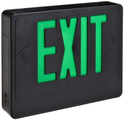 Morris Products 73025 Green LED Blk Remote Exit Sign