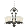 Westinghouse 6305700 5 Light Chandelier Oil Rubbed Bronze Finish with Frosted Glass