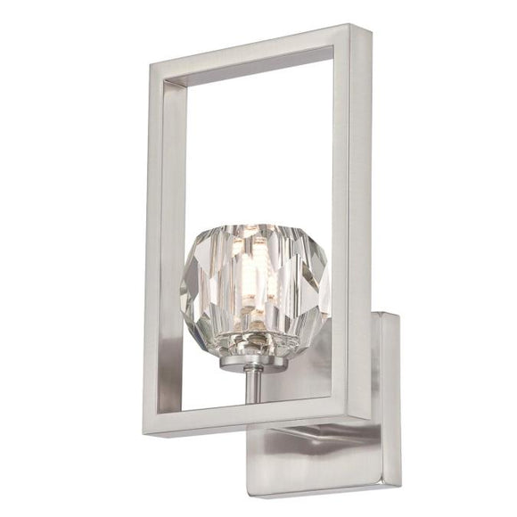 Westinghouse 6367500 One Light LED Wall Fixture - 5 Watt - Brushed Nickel Finish - Crystal Glass