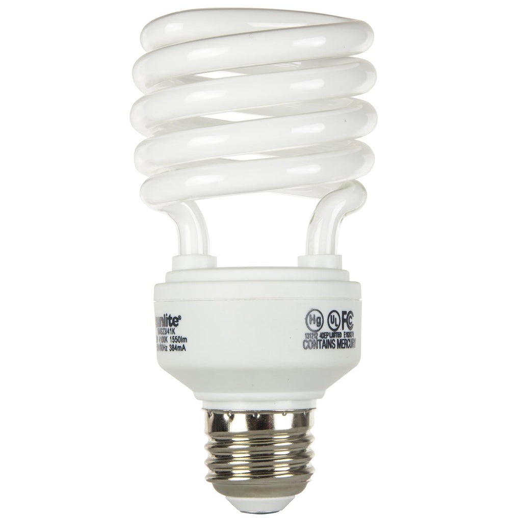 Compact Fluorescent - Super Mini Spiral - 23 Watt - 1600 Lumens  - Cool White - 4100 Kelvin