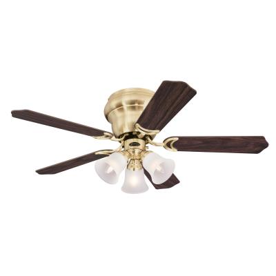 Westinghouse 7231500 Indoor Ceiling Fan with Dimmable LED Light Fixture - 42 inch - Satin Brass Finish - Reversible Blades - Frosted Glass