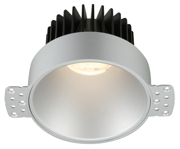 Lotus LED Lights LD4R-5CCT-4R-SR-IT  4 inch Round Deep Regressed LED Downlight - 15 Watt - 5CCT 27-30-35-40-50K - 30 degree Beam Angle - Silver Reflector - Invisible Trim
