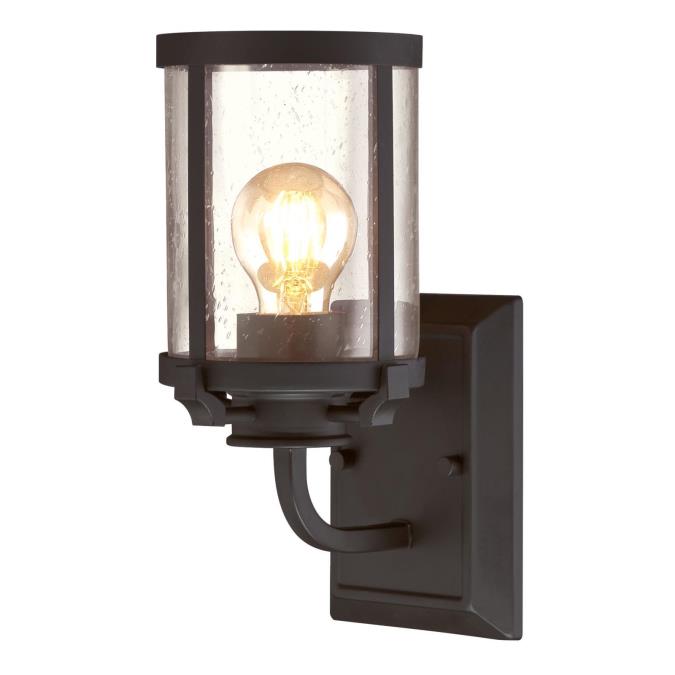 Westinghouse 6368000 One Light Wall Fixture - Oil Rubbed Bronze Finish - Clear Seeded Glass