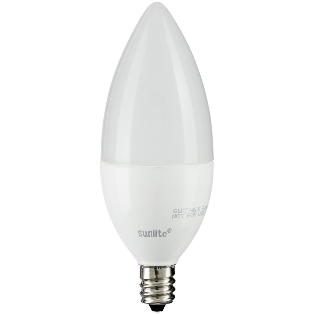 Sunlite  80771-SU - CTF/LED/4.5W/E12/FR/D/ES/27K LED B11 Torpedo Tip Chandelier 4.5 Watt Light Bulb, Frosted Finish