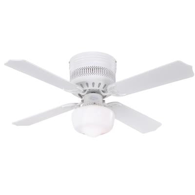 Westinghouse 7231200 Indoor Ceiling Fan with LED Light Fixture - 42 inch - White Finish - Reversible Blades - Opal Schoolhouse Glass