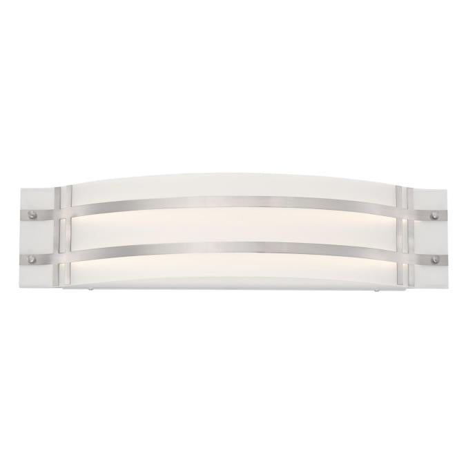 Westinghouse 6371800 One Light LED Wall Fixture - 22 Watt - Brushed Nickel Finish - Frosted Glass