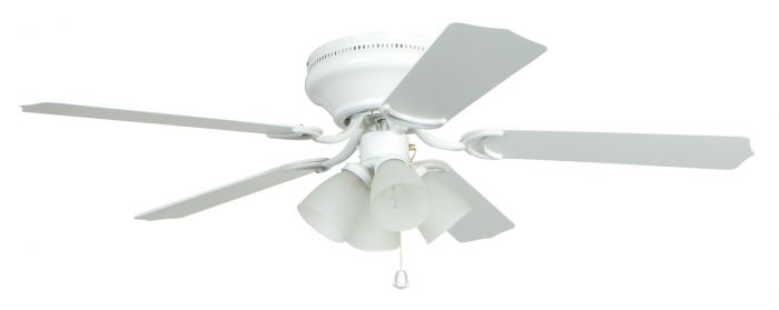 Craftmade BRC52WW5C - 52 Inch Hugger Ceiling Fan w/Blades & 4 Light Kit White