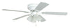 Craftmade BRC52WW5C - 52 Inch Hugger Ceiling Fan w/Blades & 4 Light Kit White