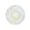 Satco 50/197 Fixture Accessories 15 inch Round Bent Glass Lamp Shade, White And Gold