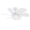 Westinghouse 7234400 Indoor Ceiling Fan with Dimmable LED Light Fixture - 30 inch - White Finish - White Blades - Opal Frosted Glass