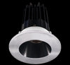 Lotus LED 2 Inch Round Recessed LED 15 Watt High Output Designer Series - 3000 Kelvin - Black Reflector - Trim Chrome