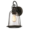 Westinghouse 6349100 One Light Wall Fixture Lantern - Oil Rubbed Bronze Finish with Highlights Clear Seeded Glass
